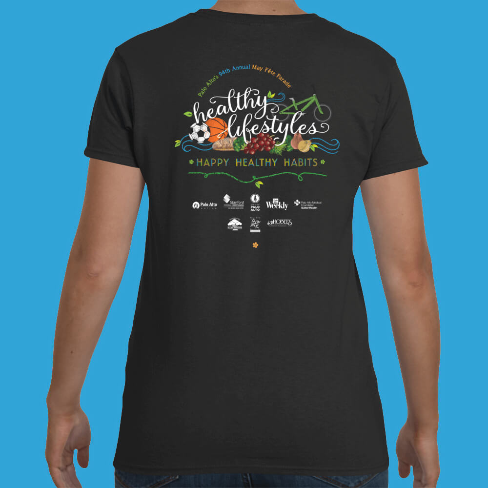 Person wearing a May Fete Tshirt back