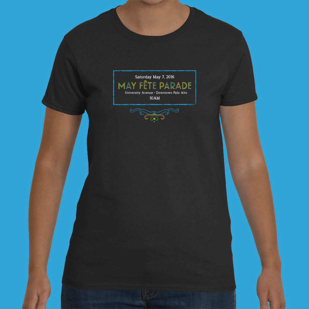 Person wearing a May Fete Tshirt front